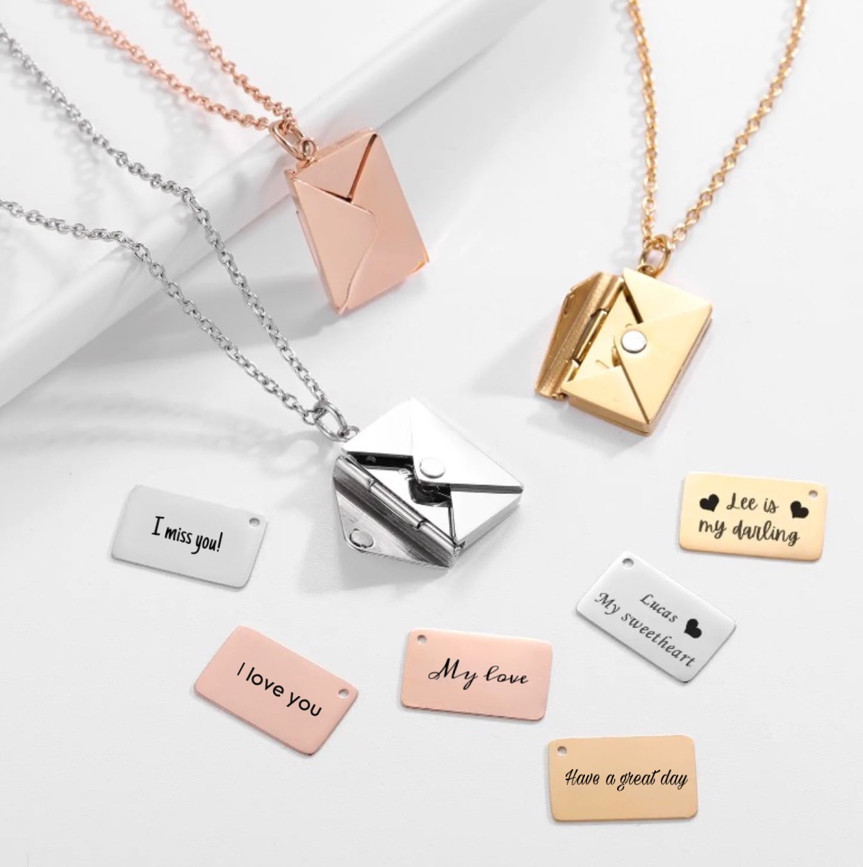 Envelope Necklace With Message